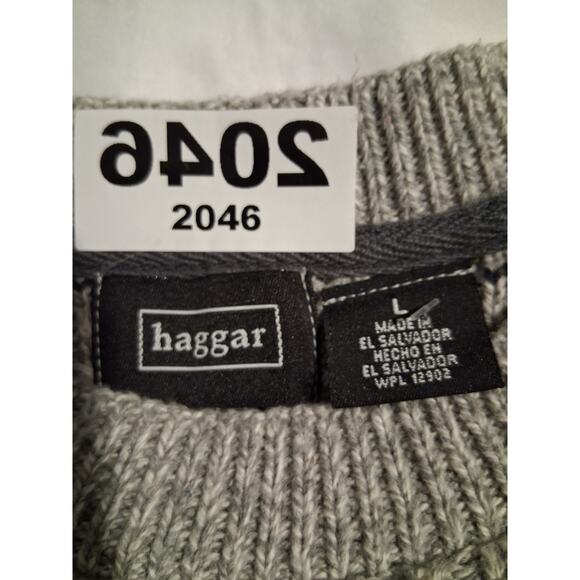 Haggard 3D Textured Mens sz Large Chunky Cotton Grungecore Preppy Crew Sweater - Picture 5 of 8